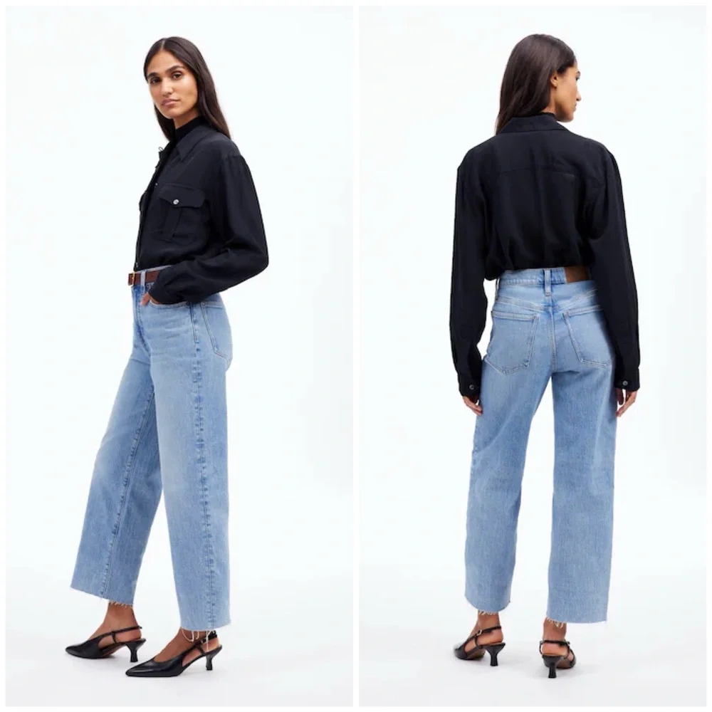 Madewell The Perfect Vintage Wide Leg Crop Jeans Altoona Wash Comfort Stretch - Picture 2 of 15